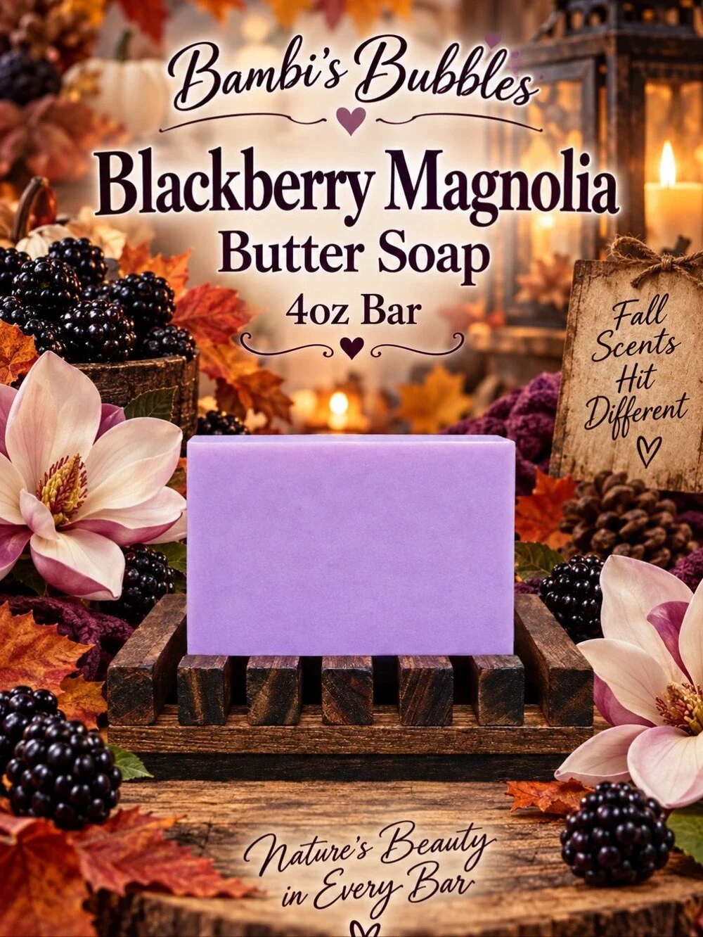 Back In Stock! Blackberry Magnolia Shea Butter 4oz Bar